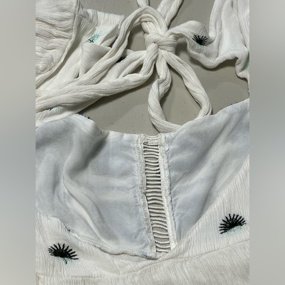 FREE PEOPLE Rhiannon Embroidered Tie Back Babydoll Mini Dress - Picture 9 of 15